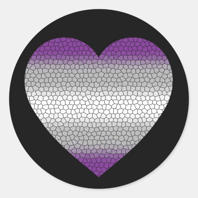 Graues Herz Runder Aufkleber (Vorderseite)