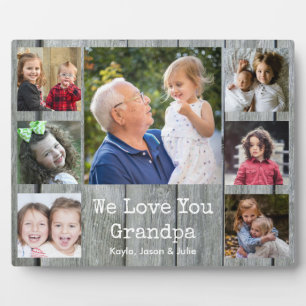 Graues Holz 7 Foto Collage Wir Liebe Sie Opa Fotoplatte