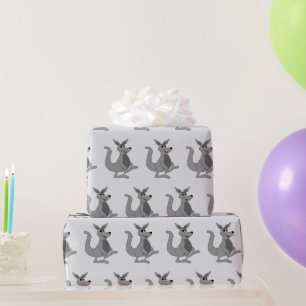 Graues Känguru-Design, jede Hintergrundfarbe Geschenkpapier