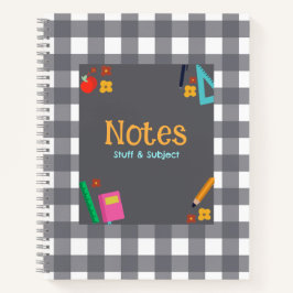 Graues Kariertes Notebook Notizbuch