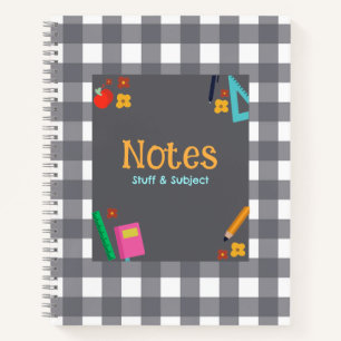 Graues Kariertes Notebook Notizbuch