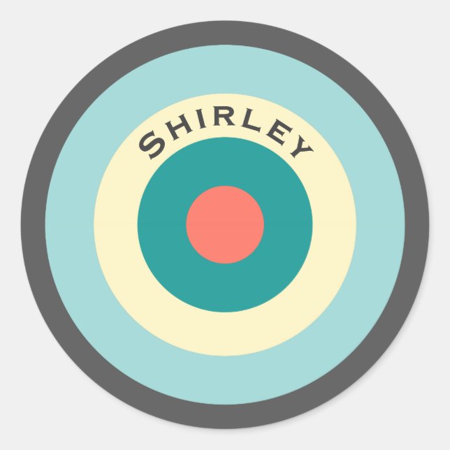 Graues Kombinationsbullseye von Shirley Taylor Runder Aufkleber (Vorderseite)