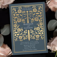 Graues königliches mittelalterliches goldenes Schw