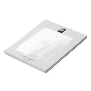 Graues künstlerisches formelles Monogramm Name Ein Notizblock