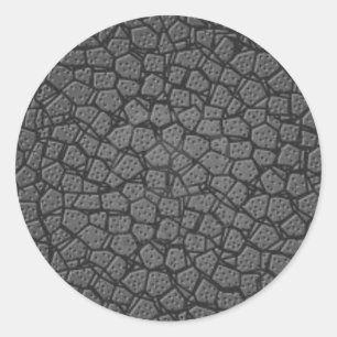 GRAUES LEDER RUNDER AUFKLEBER