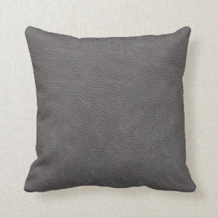 Graues ledernes Druck-Beschaffenheits-Muster Kissen