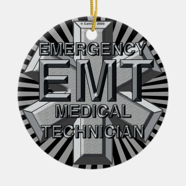 Graues Logo EMT Ornament (Vorne)