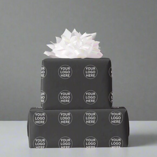 Graues Logo für Geschenke mit Firmenmarke Geschenkpapier (Von Creator hochgeladen)