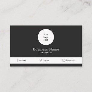 Graues Logo Modernes Social Media-Symbol Visitenkarte