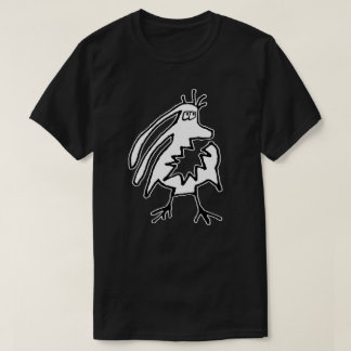 graues lustiges Kreaturenmonster zeichnend T-Shirt