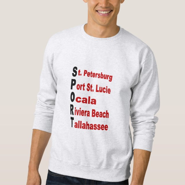 Graues Mannsshirt SPORT FLORIDA Sweatshirt (Vorderseite)