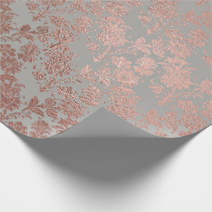 Graues Metallrosa-Rosen-Goldpulver-Imitat errötet Geschenkpapier