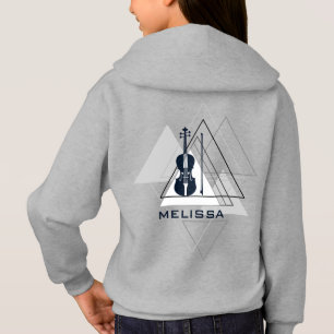 Graues, minimales und geometrisch anpassbares Viol Hoodie