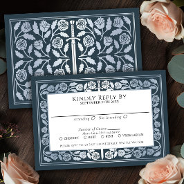 Graues mittelalterliches silbernes Schwert königli RSVP Karte