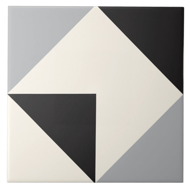 Graues modernes geometrisches Formmuster Fliese (Vorderseite)