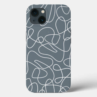 Graues modernes Wavy Lines Muster Case-Mate iPhone Hülle