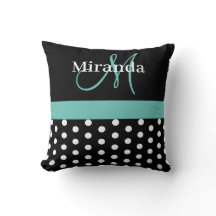 Graues Monogramm Schwarz mit weißen Polka-Punkten