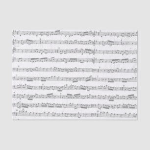 Graues Musical Score Tissue Seidenpapier