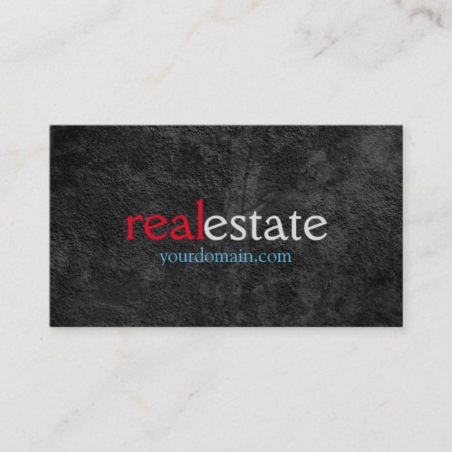 Graues Muster Real Anwesen Agent Trendy Red Blue Visitenkarte (Vorderseite)