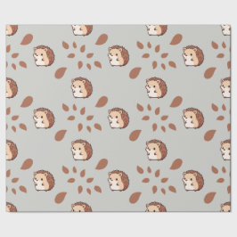 Graues nahtloses Wrapping Paper: Fall Igel Geschenkpapier