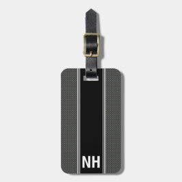 Graues nobles personalisiertes mit Monogramm Gepäckanhänger