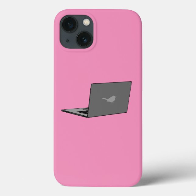 Graues Notebook mit Bird-Logo-Cartoon Case-Mate iPhone Hülle (Rückseite)