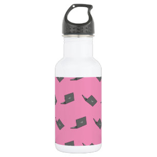 Graues Notebook mit Bird-Logo-Cartoon Edelstahlflasche