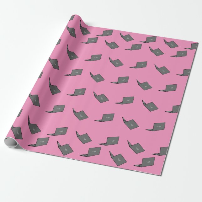 Graues Notebook mit Bird-Logo-Cartoon Geschenkpapier (Ungerollt)