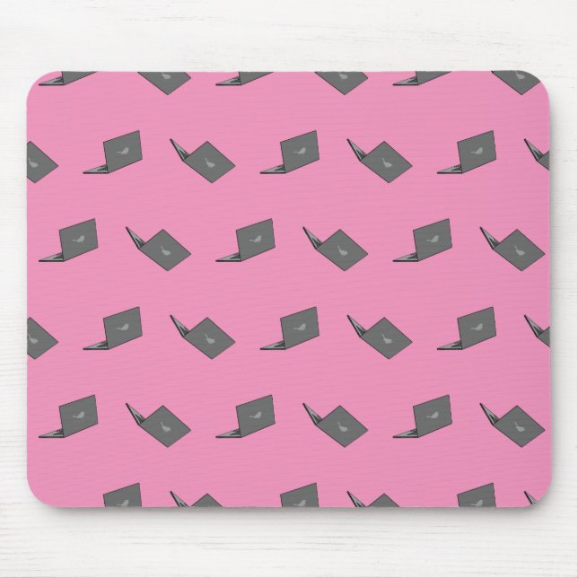 Graues Notebook mit Bird-Logo-Cartoon Mousepad (Vorne)