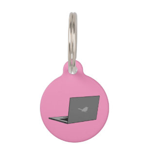 Graues Notebook mit Bird-Logo-Cartoon Name hinzu Haustiermarke