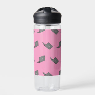 Graues Notebook mit Bird-Logo-Cartoon Trinkflasche