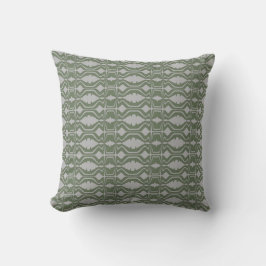 Graues Olive Green Abstraktes Sound Wave Design Kissen