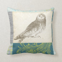 Graues Owl im Muster-Hintergrund