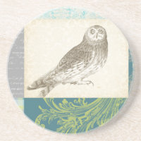 Graues Owl im Muster-Hintergrund