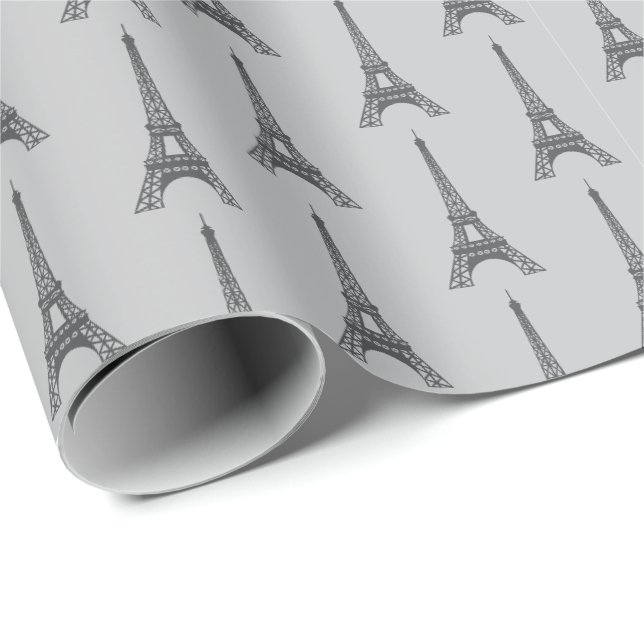 Graues Pariser Geschenkpapier Geschenkverpackung F (Rolleneckpunkt)
