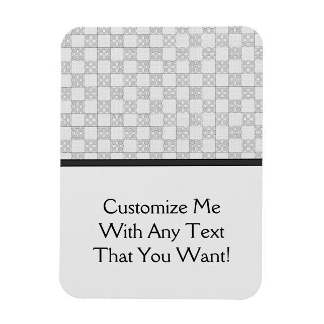 Graues Patchwork-Muster Magnet (Vertikal)