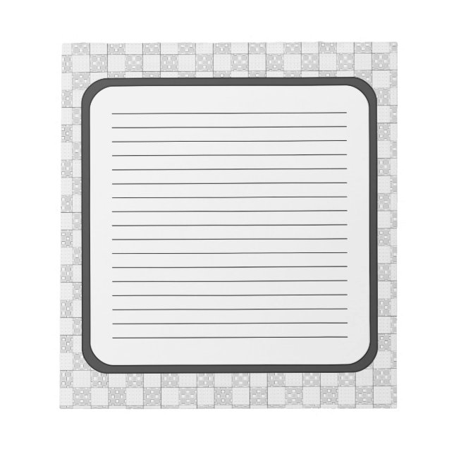 Graues Patchwork-Muster Notizblock (Vorderseite)