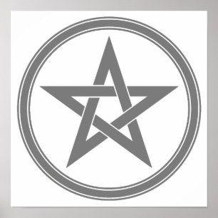 Graues Pentagramm Poster