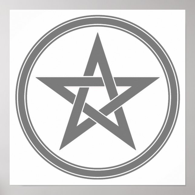 Graues Pentagramm Poster (Vorne)
