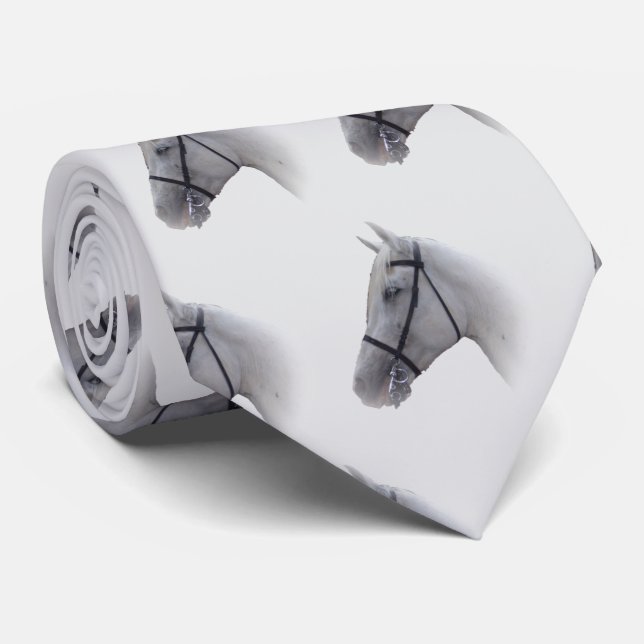Graues Pferd Design Krawatte (Gerollt)