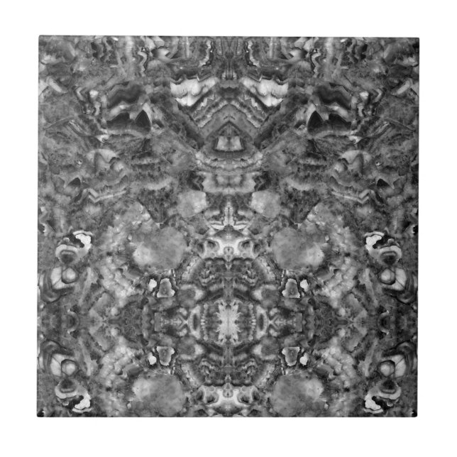 Graues Quarz, Schwarz-weißes graues Muster Fliese (Vorderseite)