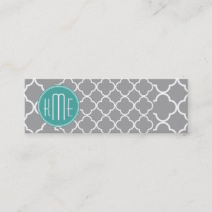 Graues Quatrefoil mit kundenspezifischem Mini Visitenkarte