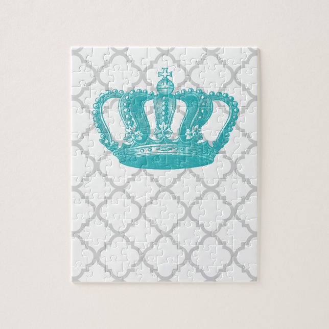 GRAUES QUATREFOIL MUSTER DER GIRLY AQUA-VINTAGEN (Vertikal)
