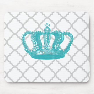 GRAUES QUATREFOIL MUSTER DER GIRLY AQUA-VINTAGEN MOUSEPAD