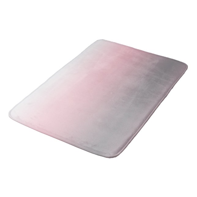 Graues rosa weißes Ombre Badematte (Schrägansicht)