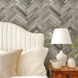 Graues Rustikales Herringbone-Zickzack Tapete