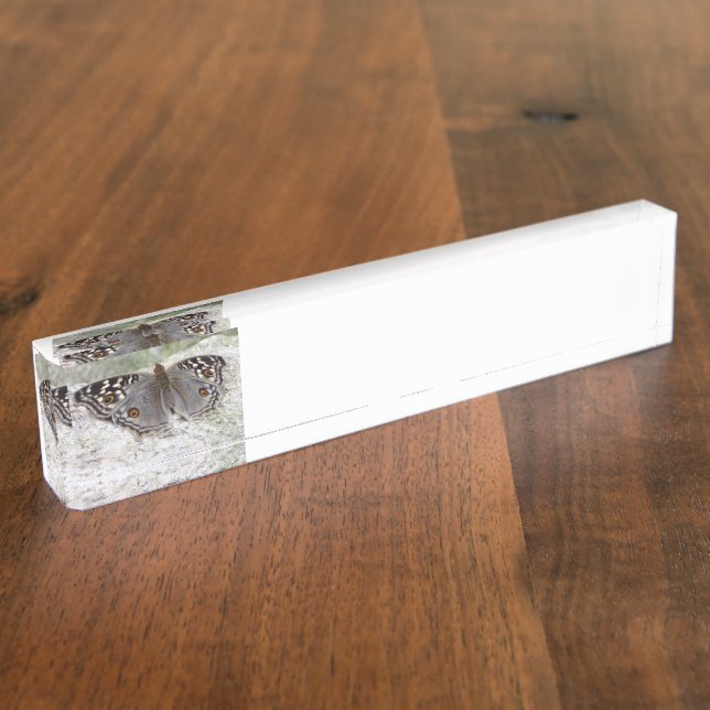 Graues Schmetterling Clour Bild - Namensplakette (Seite)