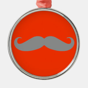 Graues Schnurrbart-Muster Silbernes Ornament