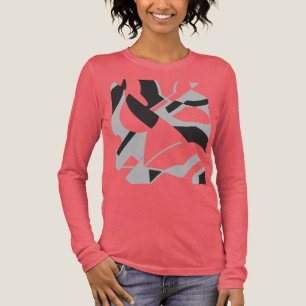 Graues Schwarz, diagonal Art Design Tri-Blend Shirt