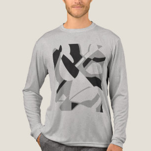 Graues Schwarz, diagonal Art Design Tri-Blend Shirt